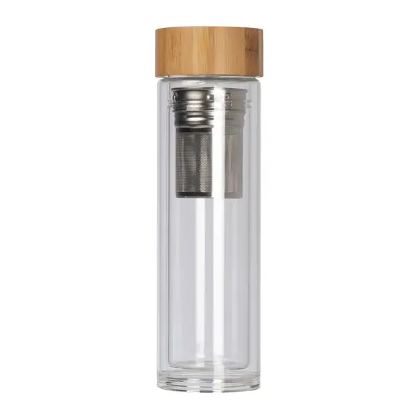 Glass bottle with bamboo